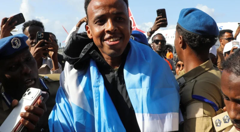 Omar Artan given hero’s welcome in Somalia after referee’s US entry blocked