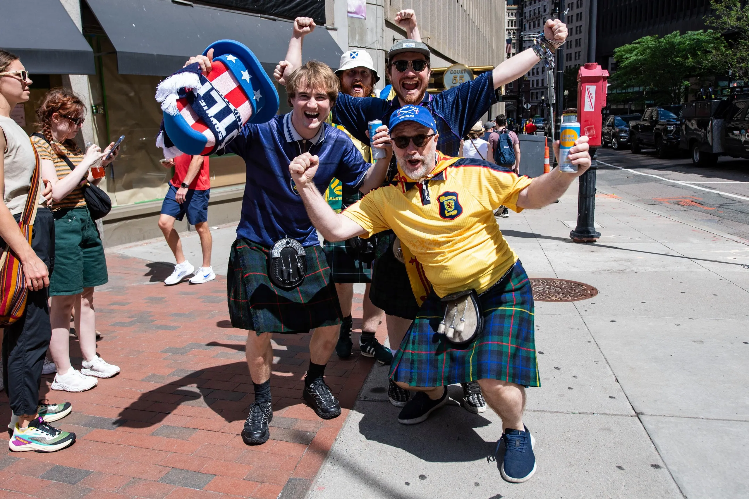Members of the Tartan Army before Scotland’s group encounter with Morocco.