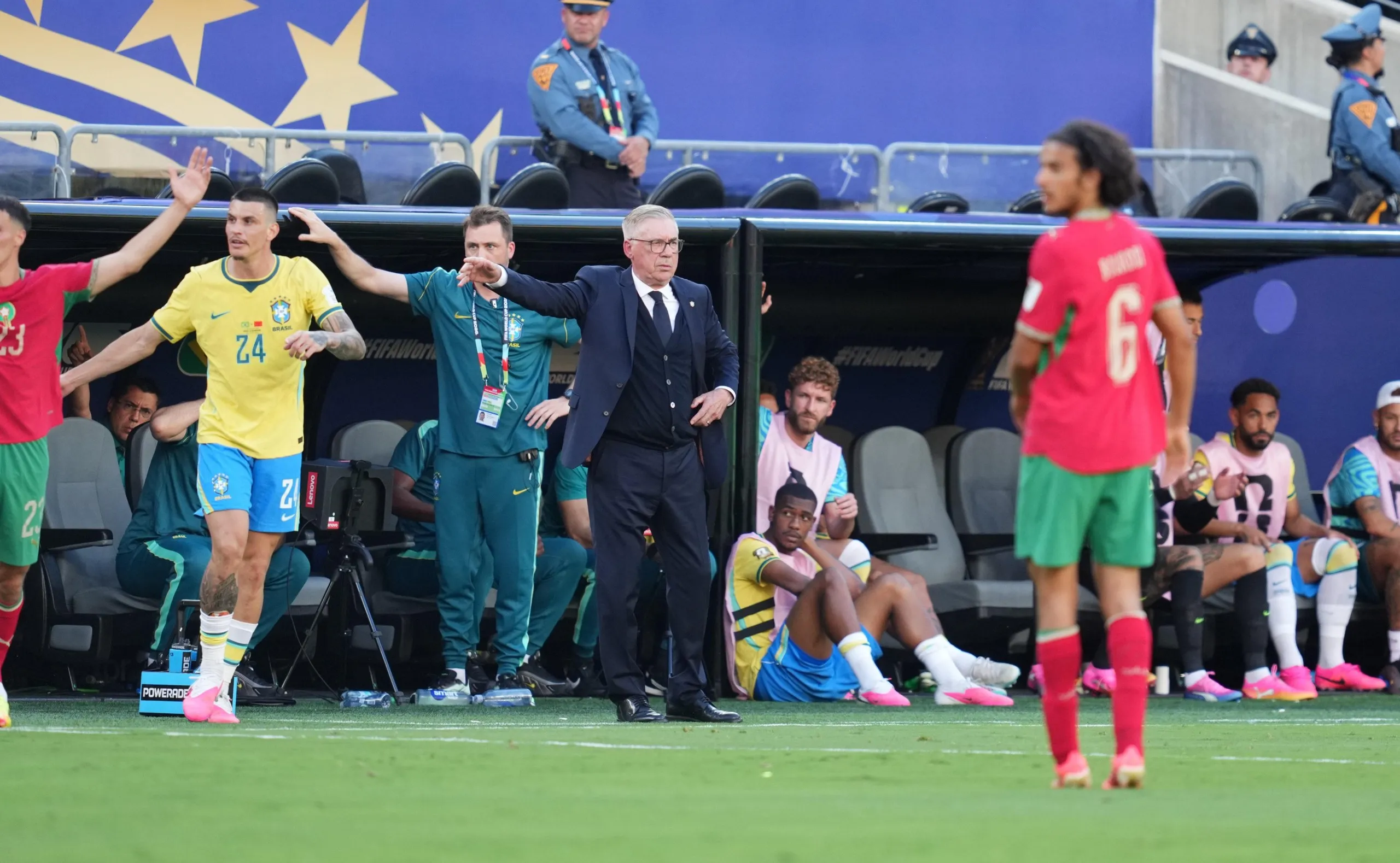 Carlo Ancelotti (Brazil) looks on