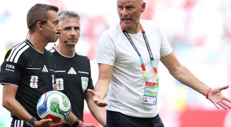 Norway’s Ståle Solbakken claims ball struck cable before England equaliser