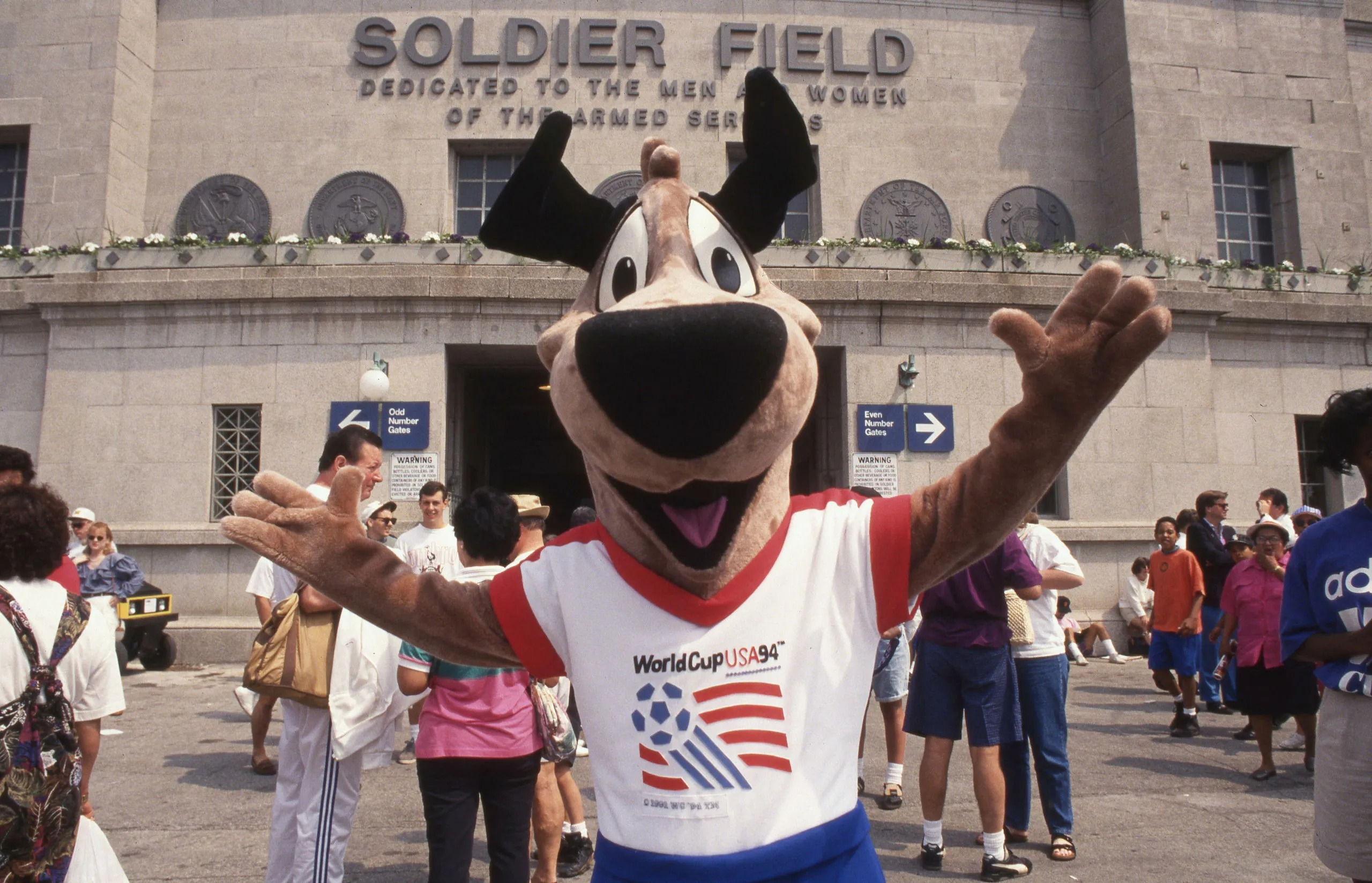 Striker in front of Soldier Field.